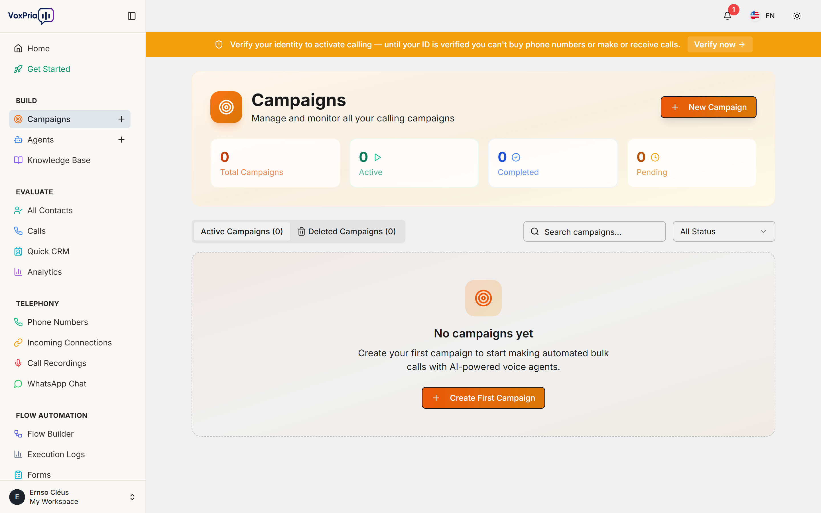 Campaigns page