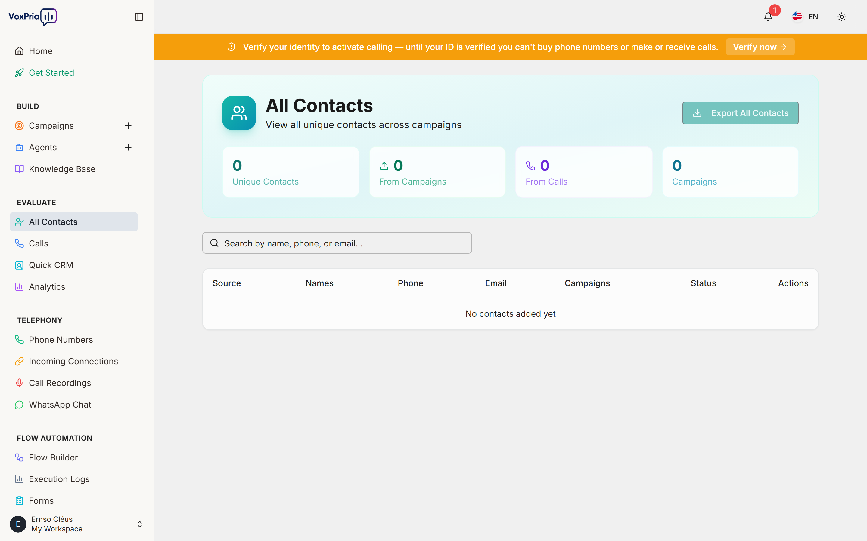 Contacts page