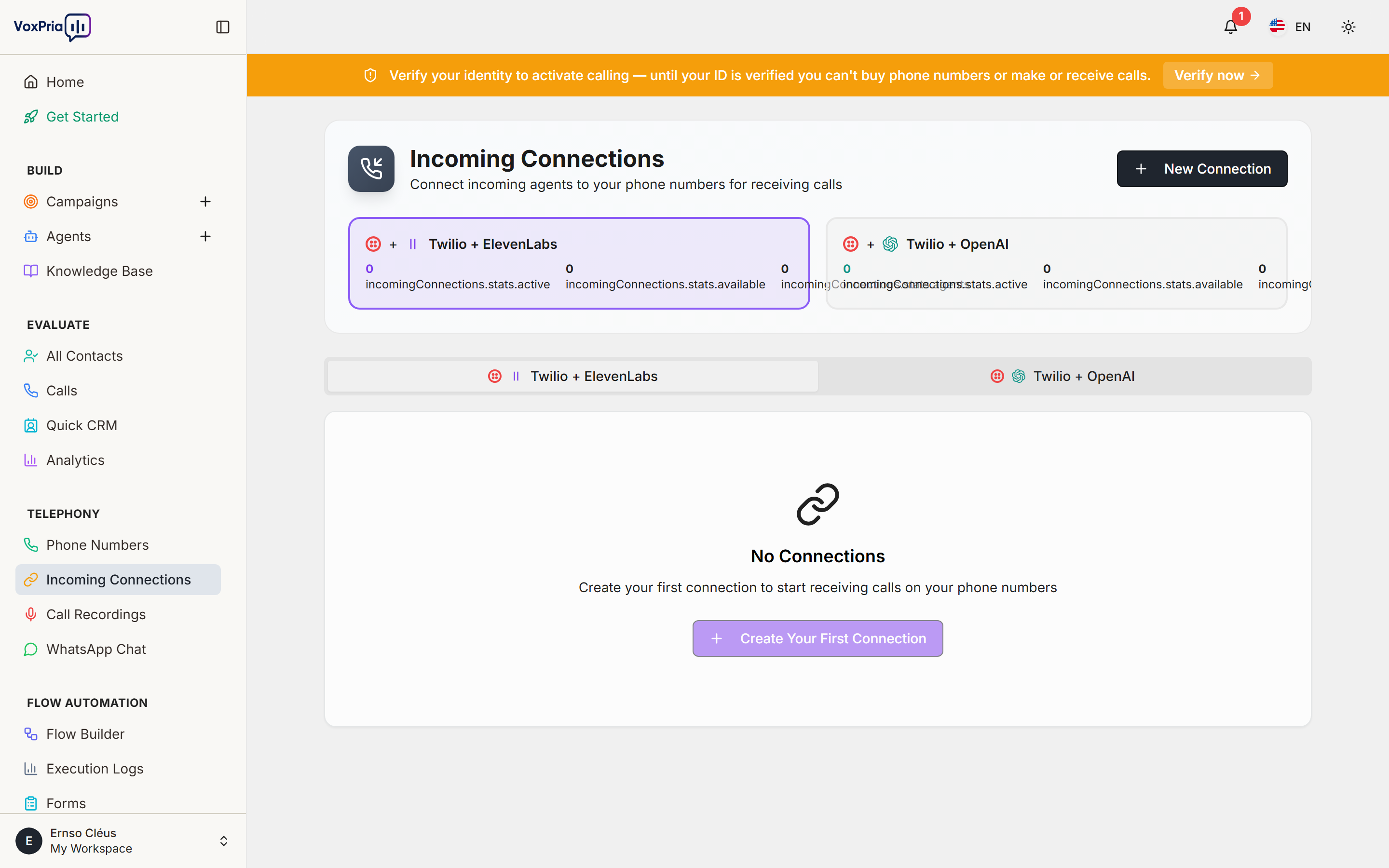 VoxPria Incoming Connections