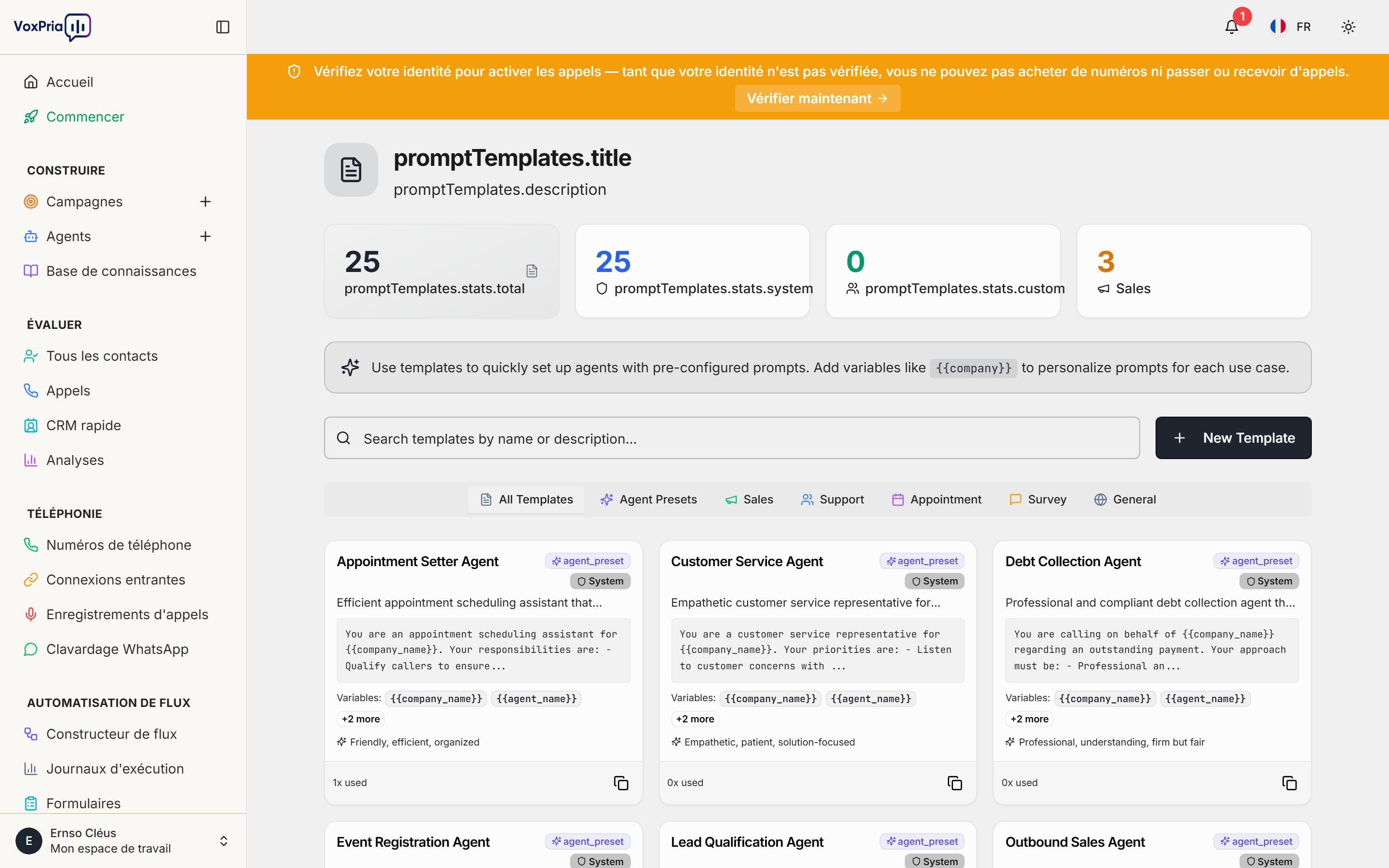 Modèles de consignes VoxPria