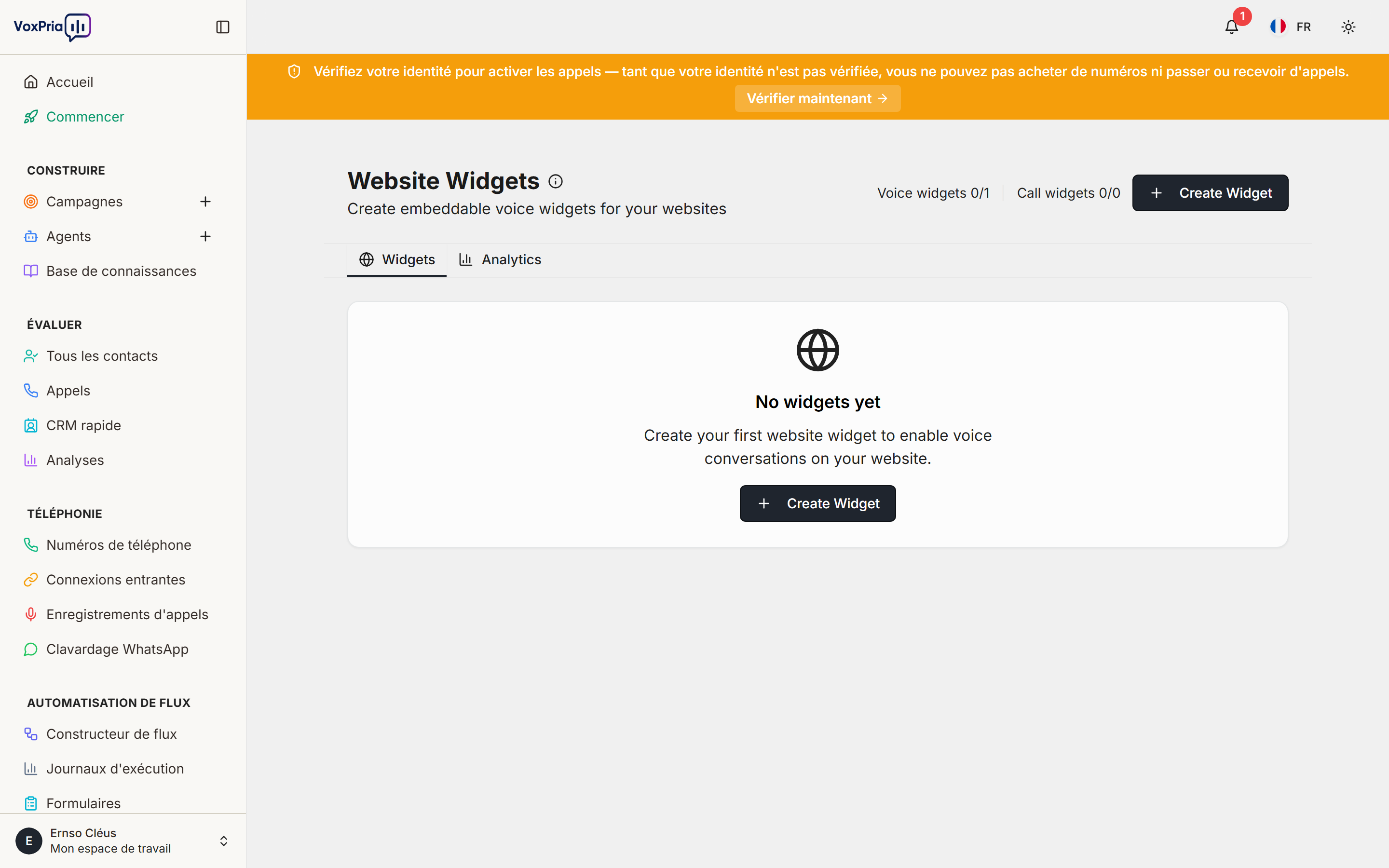 Widgets d'appel VoxPria